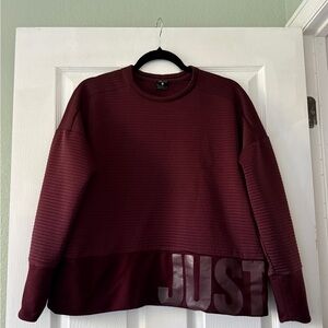 Nike Maroon Crewneck Boxy Long Sleeve